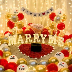 Marry Me Proposal Red And Golden Theme