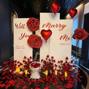 proposal Dacoration With Red Rose